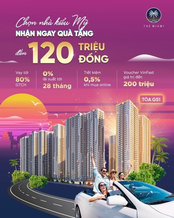 The Miami Vinhomes Smart City - Chính sách bán hàng GS1 The Miami mới nhất