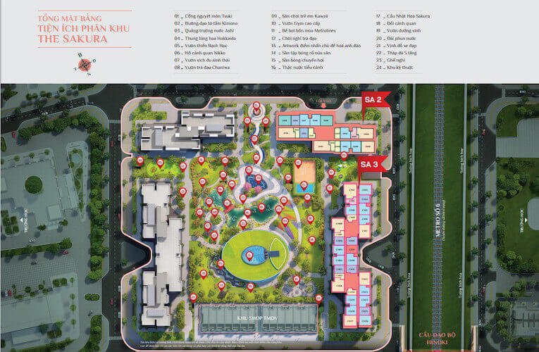 Mặt bằng toà SA2 The Sakura Vinhomes Smart City Mặt bằng toà SA2 The Sakura Vinhomes Smart City