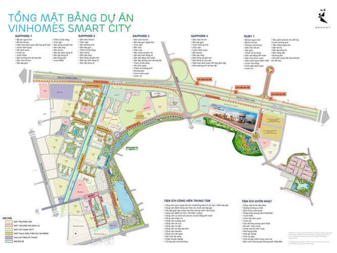 Vinhomes Smart City Tây Mỗ - Mặt bằng tổng quan dự án Vinhomes Smart City Tây Mỗ - Mặt bằng tổng quan dự án