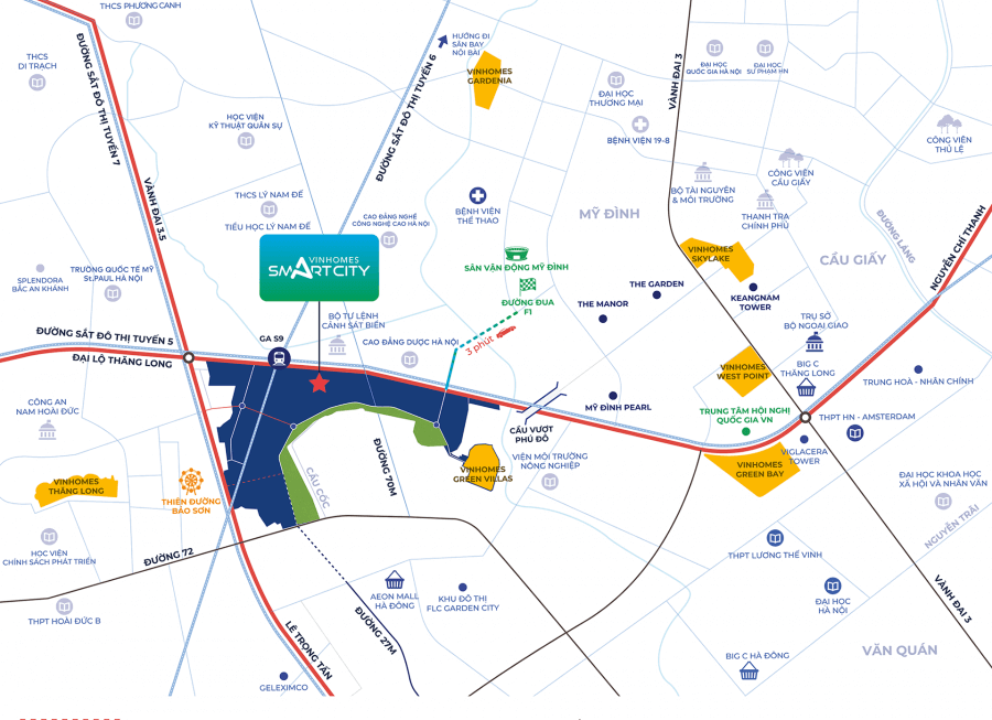 Vinhomes Smart City 20 Hinh anh vi tri dai do thi Vinhomes Smart City 0