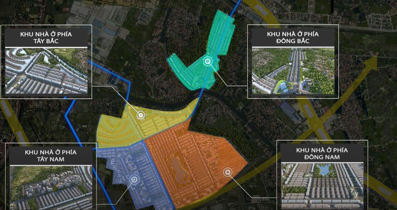 Mat Bang duoc chia lam 4 khu