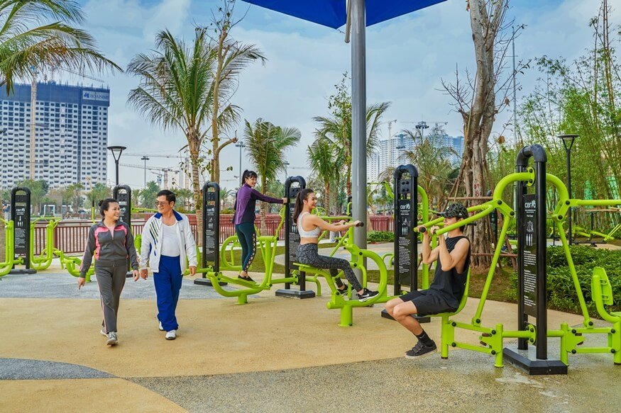 GS1 Vinhomes Smart City - Công viên Sportia Park với hàng loạt máy tập hiện đại