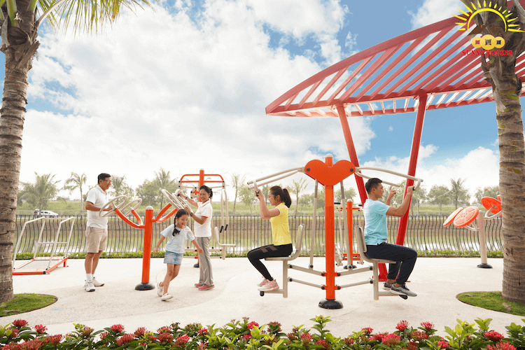 Tiện ích thể thao trải dài khắp dự án, phục vụ nhu cầu tập luyện của khách hàng mua nhà Vinhomes Ocean Park