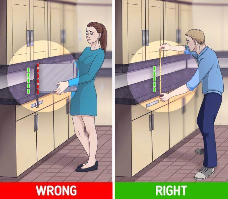 Thiết kế nội thất căn hộ - Trước khi mua đồ nội thất, gia chủ cần đo đạc chính xác kích thước vị trí dự định đặt chúng