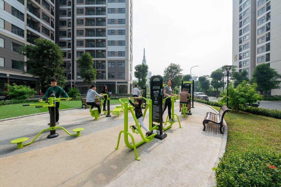 Tiện ích Vinhomes Ocean Park - Máy tập gym được trang bị đa dạng trong khuôn viên Vinhomes Ocean Park