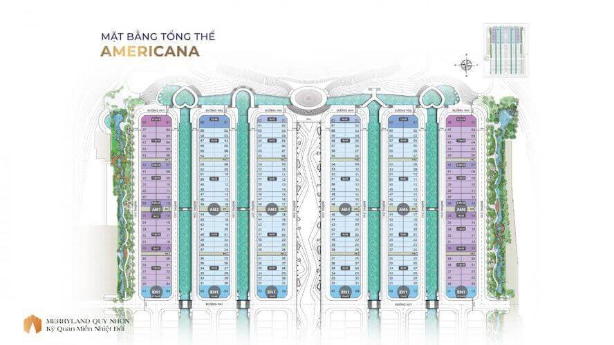 Mặt bằng khu Americana Canal District Merry Land Quy Nhơn