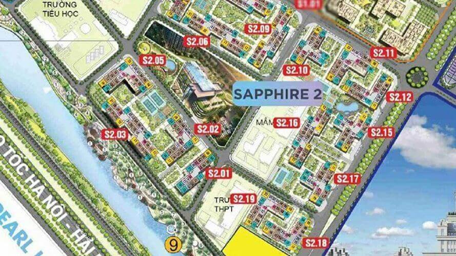 Mặt bằng phân khu Sapphire 2 Vinhomes Ocean Park
