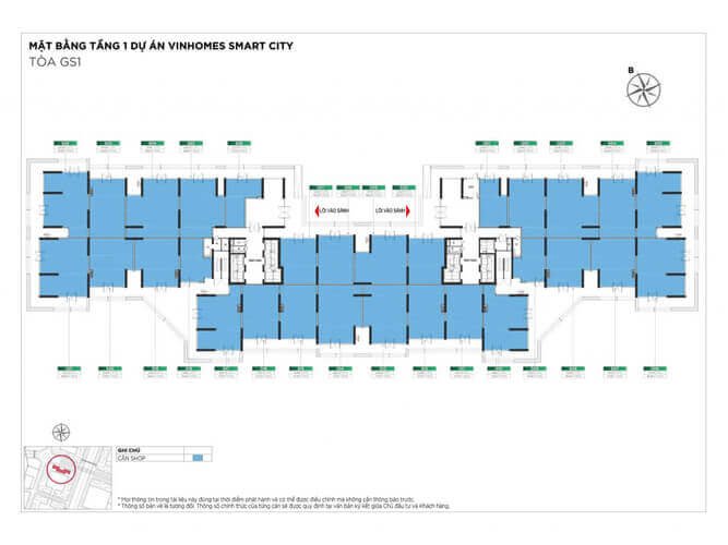 Shophouse Smart City - Thiết kế mặt bằng.