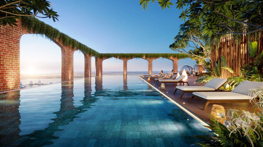 Lynn Times sở hữu khu vực bể bơi được xem là là dài nhất Việt Nam tính đến thời điểm hiện tại.