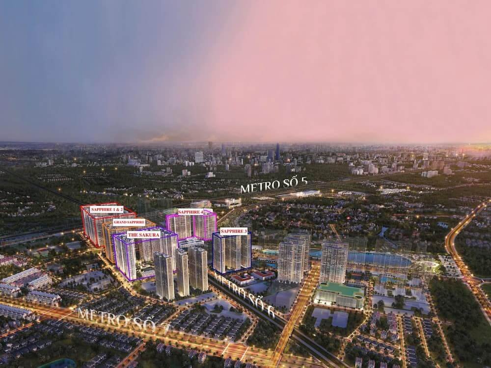 SA3 The Sakura Vinhomes Smart City nằm trong khu đô thị thông minh phía tây thủ đô