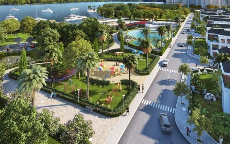 Dự án Vinhomes Ocean Park 2 - Công viên ven kênh Silk Park - Một trong những điểm nhấn tiện ích đặc sắc tại dự án The Empire Hưng Yên
