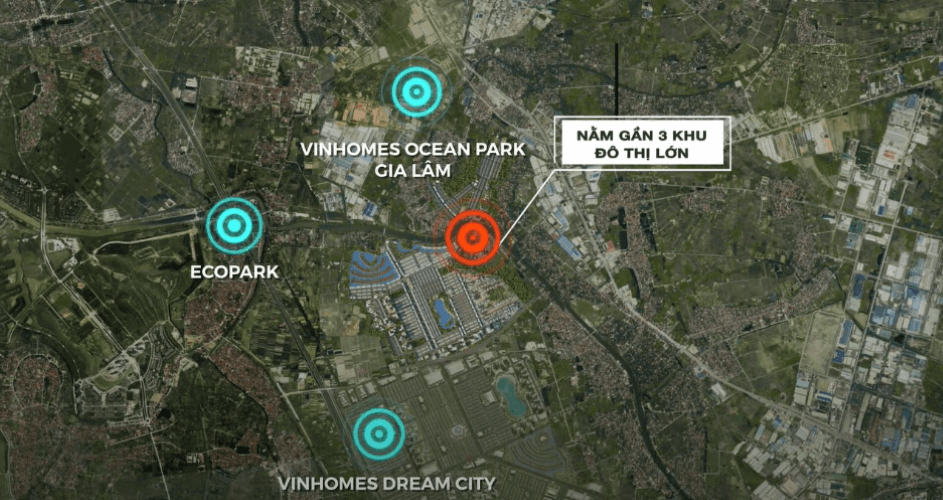 Vị trí Vinhomes Đại An đối diện Vinhomes The Empire, gần Ecopark và Vinhomes Ocean Park