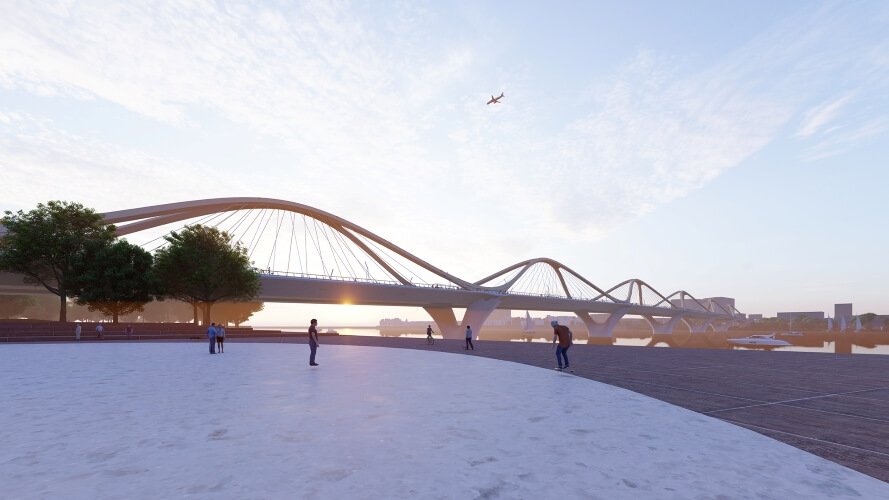 Cầu Trần Hưng Đạo được thiết kế với cấu trúc độc đáo bậc nhất